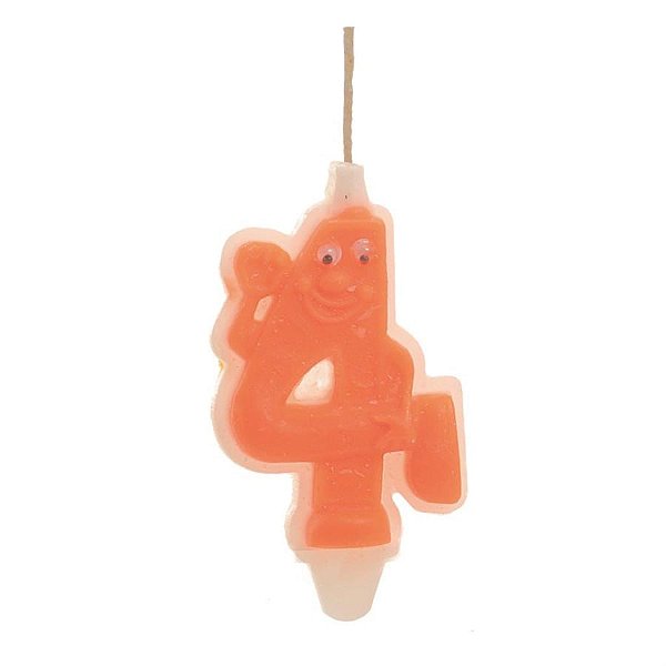 Cromus - Vela n° 4 Doidinha Branca e Laranja - 1 unidade