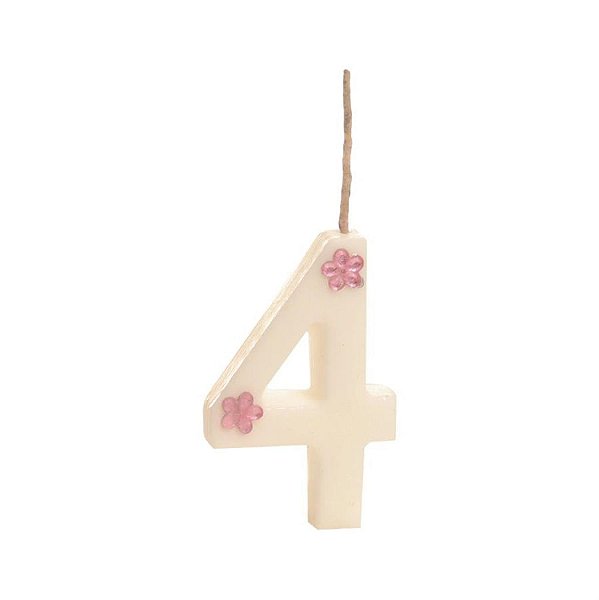 Cromus - Vela n° 4 Especial Branco e Pink - 1 unidade