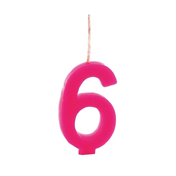 Cromus - Vela n° 6 Colorido Rosa - 1 unidade