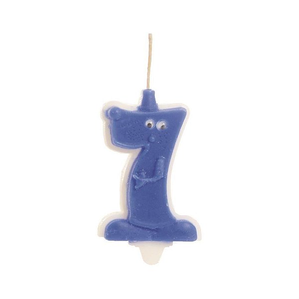 Cromus - Vela n° 7 Doidinha Branca e Azul - 1 unidade