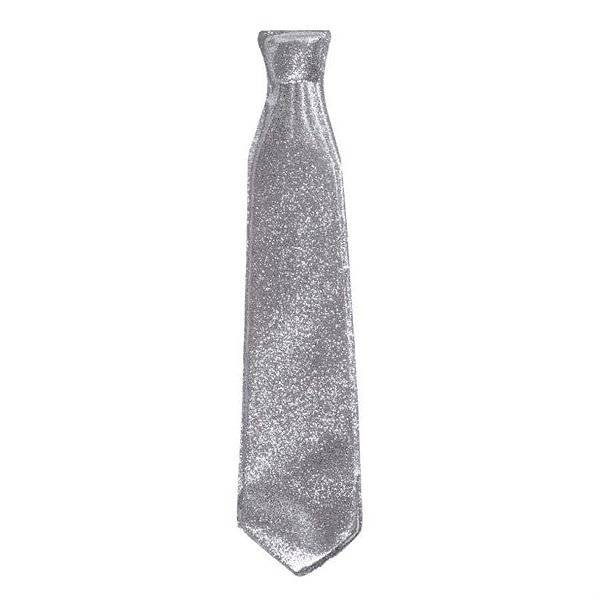 Acessório Gravata Glitter Prata