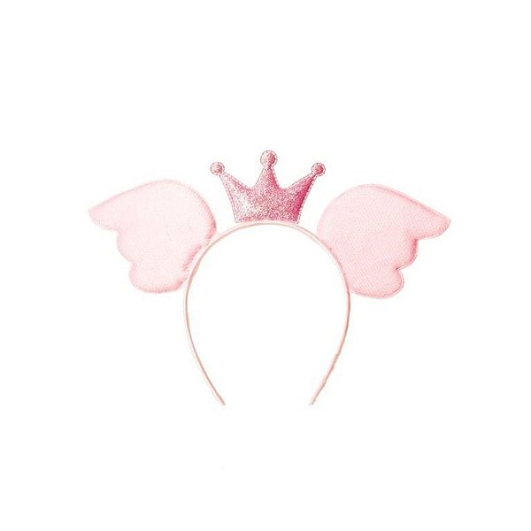Acessório Tiara Asas e Coroa Rosa
