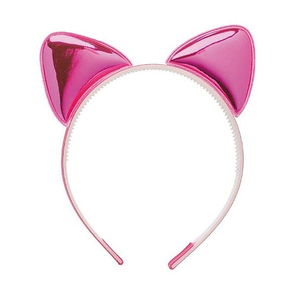 Acessório Tiara Gatinha Vinil Pink