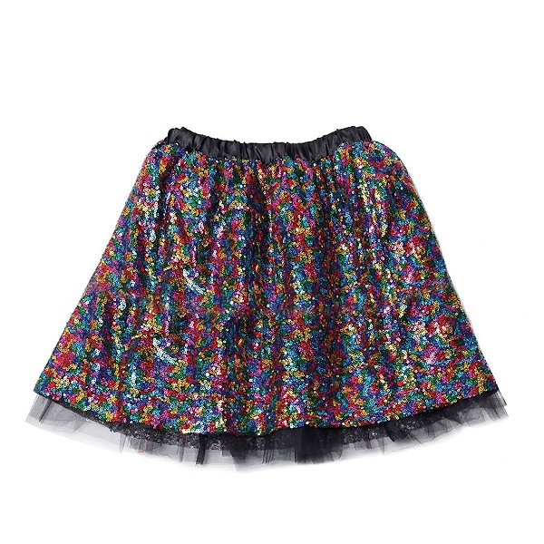 Saia de Tule Paete Preto Adulto