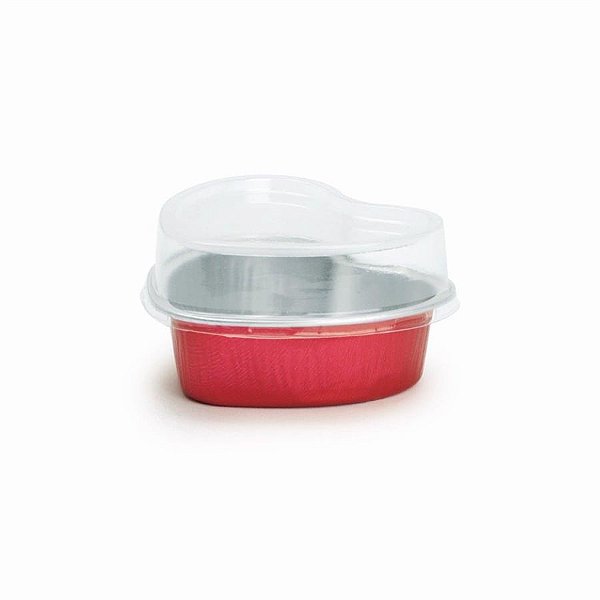 Marmitinha Coração com Tampa Vermelho 100 ml 8,8x8,8x3 - 12 Un