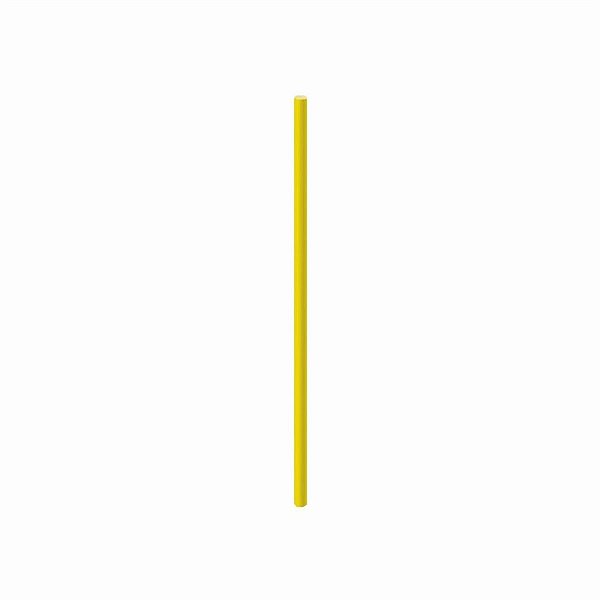 Canudo de Papel Liso Amarelo - Pacote com 20 Unidades