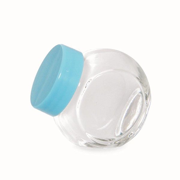 Baleiro Transparente com Tampa Azul - 6 Un