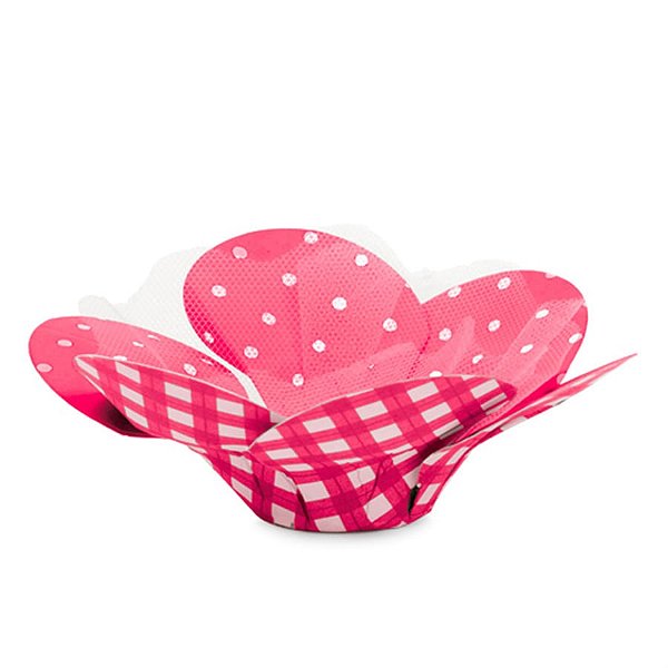 Forminhas para Doces Fantasy xadrez Pink Rosa - 40 Un
