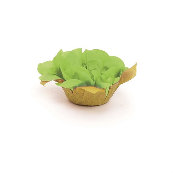 Forminhas para Doces Flores com Folhas Verde - 40 Un