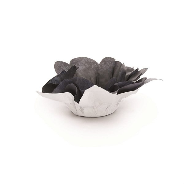 Forminhas para Doces Flores com Folhas Preto e Branco - 40 Un