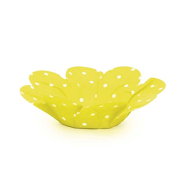 Forminhas para Doces Primavera Poá Amarela Branca - 40 Un