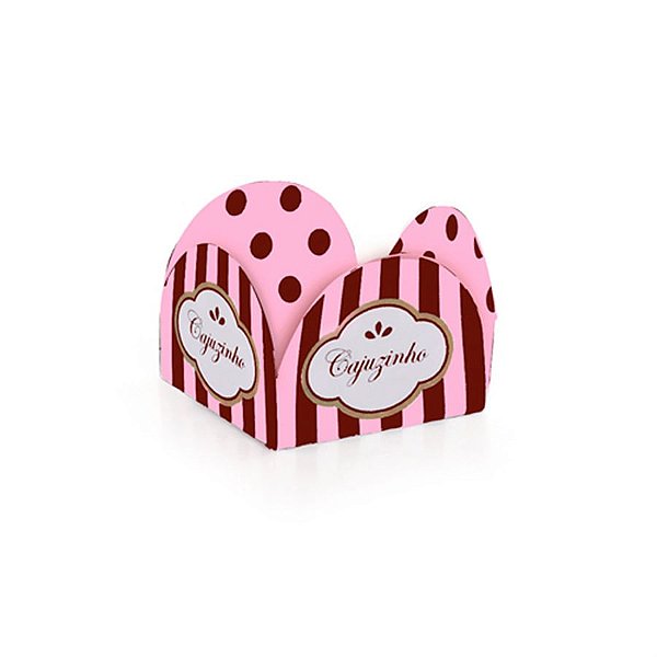Forminhas para Doces Cajuzinho Rosa e Marrom - 50 Un