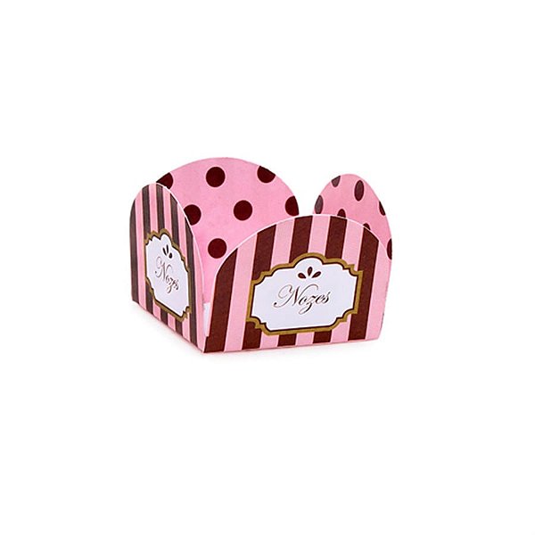 Forminhas para Doces Nozes Rosa e Marrom - 50 Un