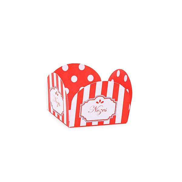 Forminhas para Doces Nozes Vermelho e Branco - 50 Un