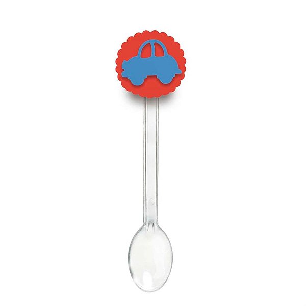 Colherzinha Cristal com Carrinho Azul Vermelho - 8 Un