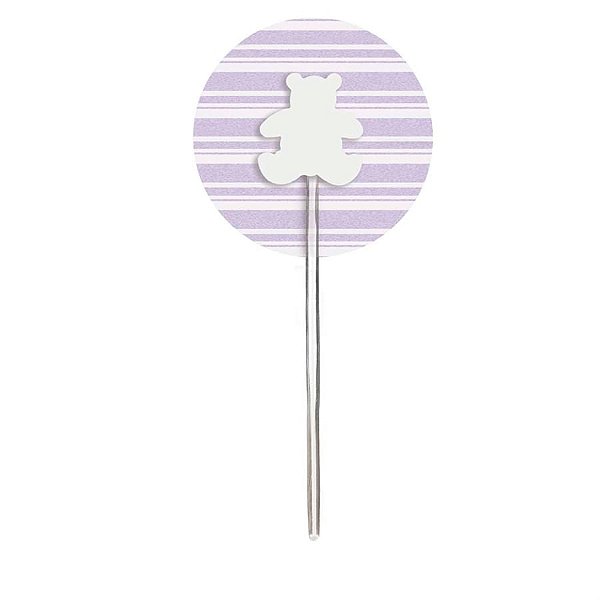 Pick para Cupcake com Ursinho Ll Branco - 12 Peças