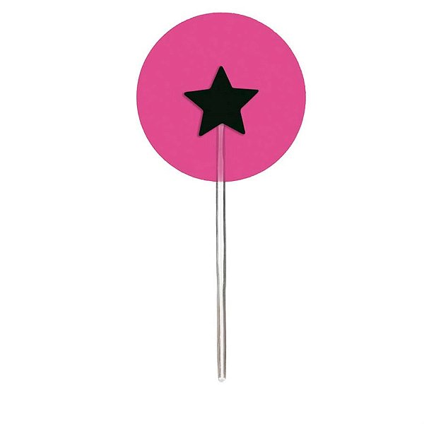 Pick para Cupcake com Estrela Preto - 12 Peças