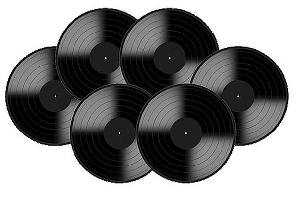 Kit Painel Cartonado Disco Vinil Pequeno Preto Festa do Retrô - 6 Un