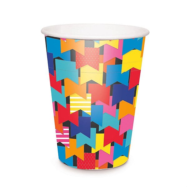 Festa Junina - Copo Papel Quadrilha Junina 240 ml - 8 Un