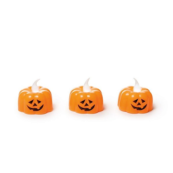 Halloween - Tealight Abobóra 2 Baterias Lr44 Laranja - 2 Peças
