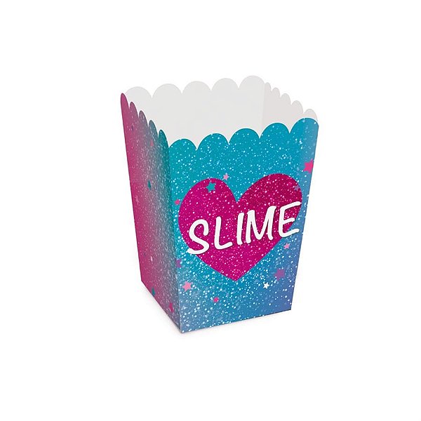 Festa Slime - Caixa para Pipoca Slime Pequena 5,5x5,5x9 - 10 Un