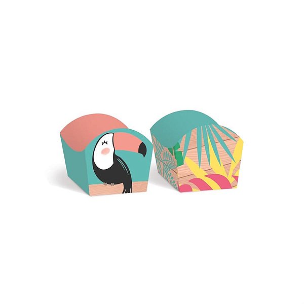 Tropical Tucano - Forminhas para Doces Decorada Compose Tropical Tucano - 24 Un