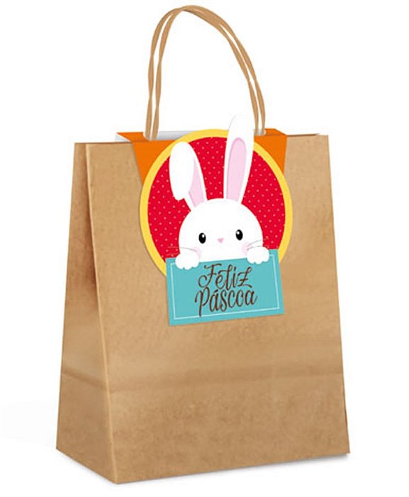 Sacola Papel e Fecha Páscoa Adoleta M 26X19,5X9,5