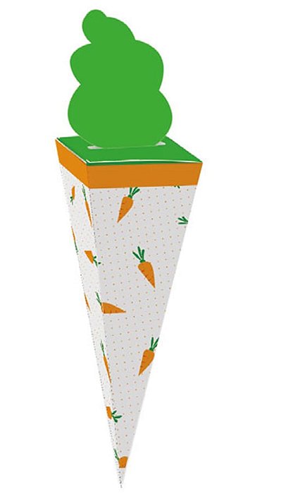 Caixa Cone Cenoura Hora da Cenoura M 6,5X6,5X26,5 - 10 Un