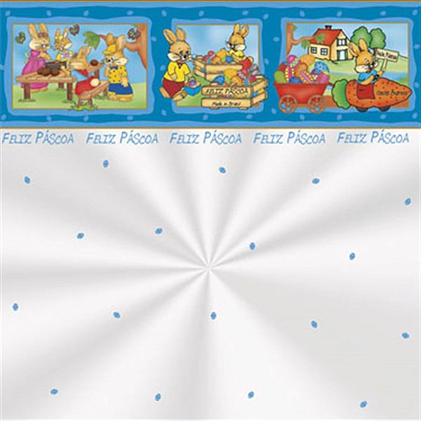 Saco Transparente 80X90 Historia Páscoa Azul Barrado - 25 Un