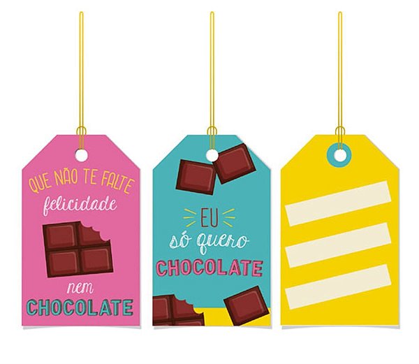Tags De para Chocolate 5X8 - 12 Peças