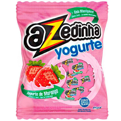 Bala Mastigável Azedinha Yogurte de Morango 500g - Riclan