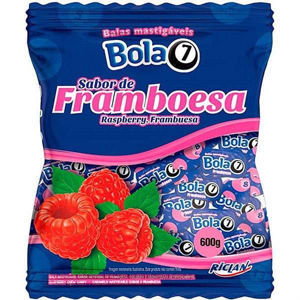 Bala Mastigável Bola 7 Framboesa 500g - Riclan