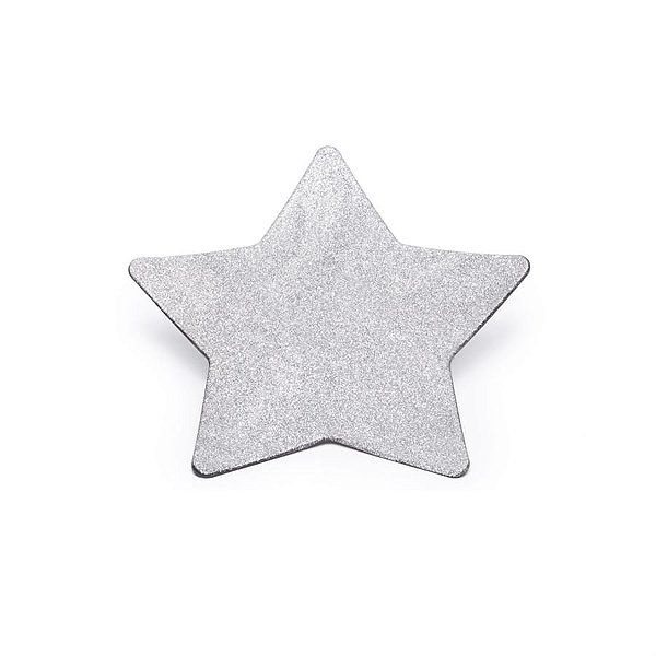 Bandeja Decorativa Estrela Prata 24X24X1