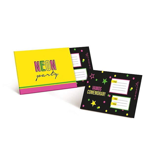 Convite Neon 11,5X18 - 8 Un