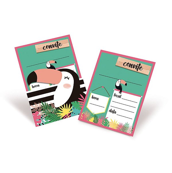Convite Tropical Tucano 11X13,5 - 8 Un