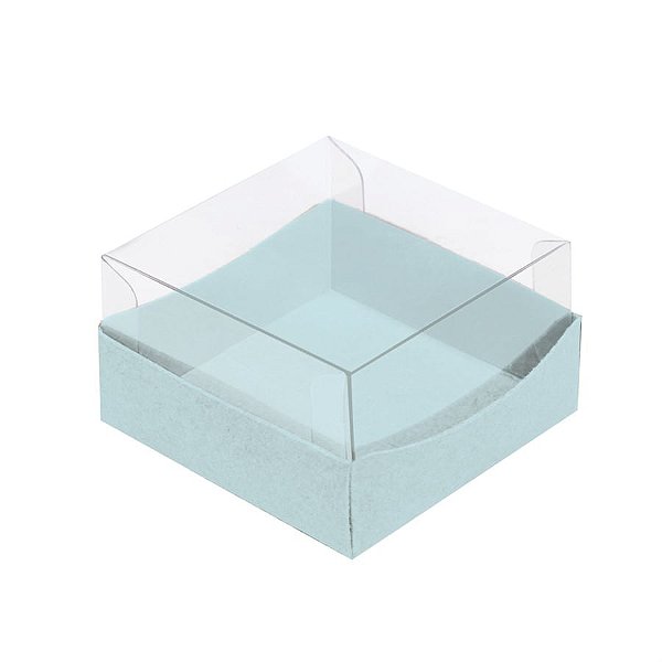 Caixa Bem Casado Com Tampa De Acetato Azul 5,5X5,5X3 Pt - 24 Un