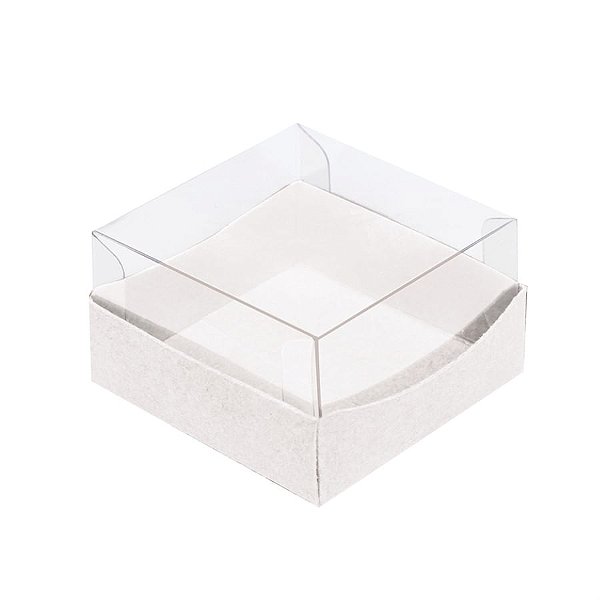 Caixa Bem Casado Com Tampa De Acetato Branca 5,5X5,5X3 Pt - 24 Un