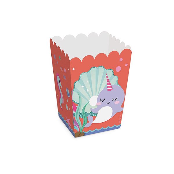 Caixa Para Pipoca Pp Narval 5,5X5,5X9 Pt - 10 Unidades