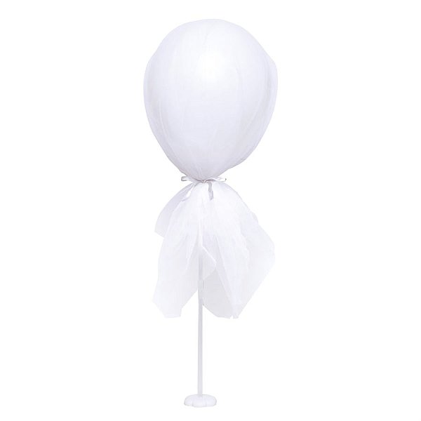 Kit Balão com Tule Branco 20X20X50