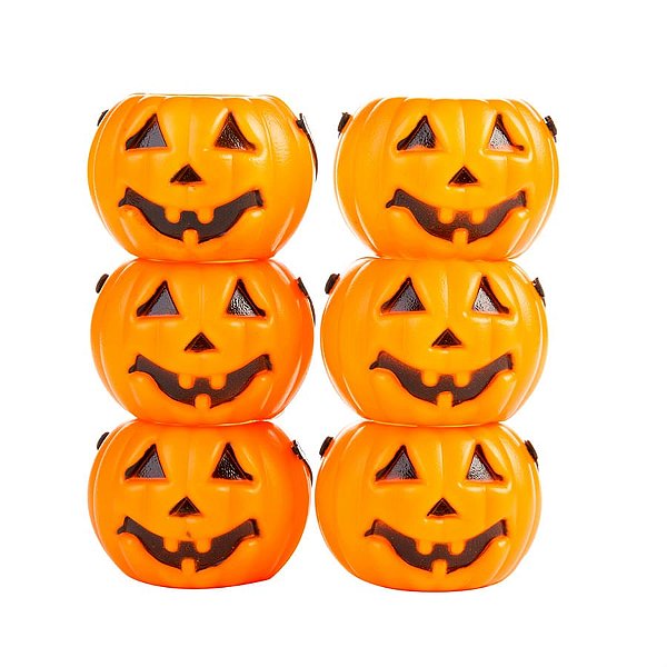 Balde Abobora Halloween C/6 Un Tam. Aprox. 7Cm - 6 Un