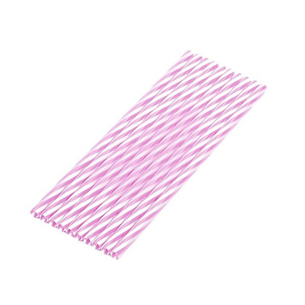 Canudo Rigido Rosa Bebe - 10 Unidades