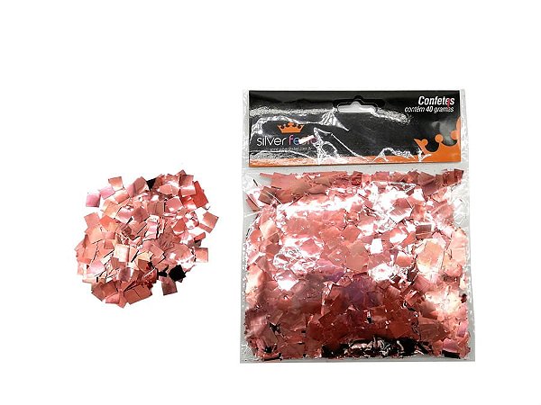 Confetes 40G Quadrado Rosê Gold