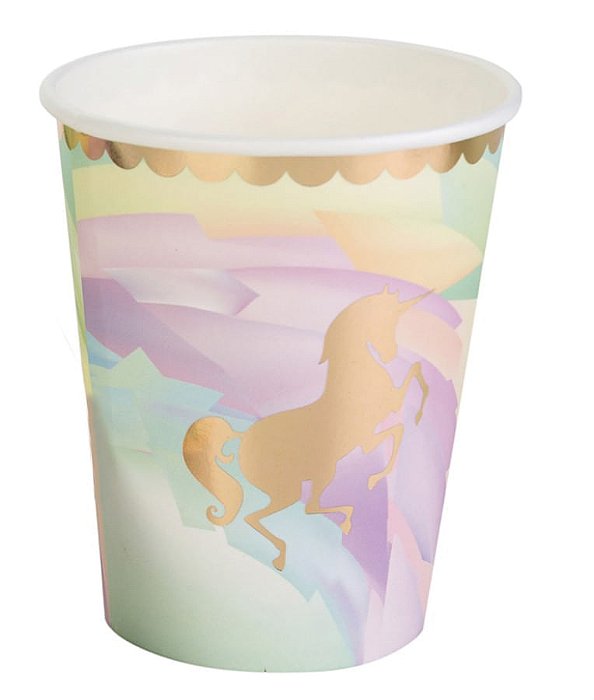Copo Unicornio Dourado - 10 Un