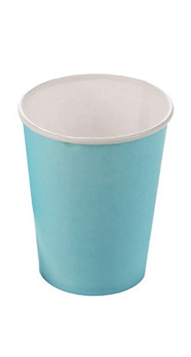 Copo de Papel 270ml Liso Azul Bebe - 10 Un
