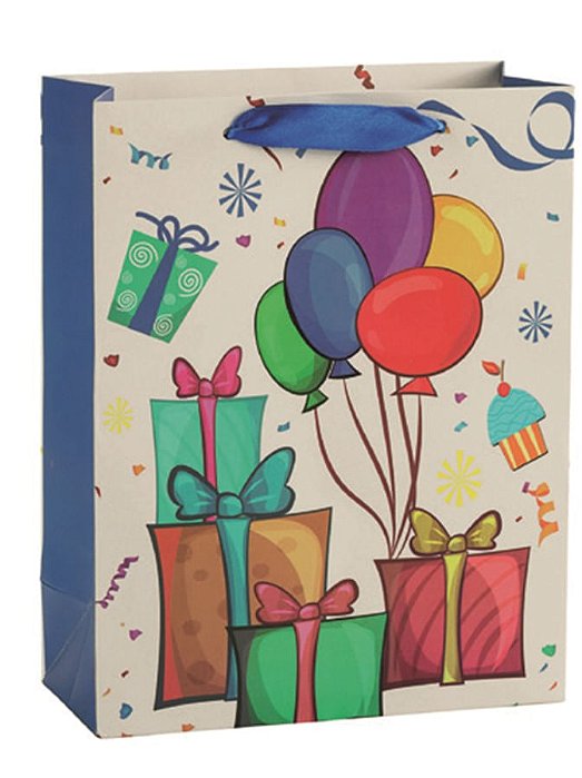Sacola Papel Estampada, 23*18Cm Presentes