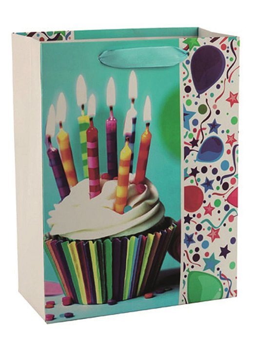 Sacola Papel Estampada, 23*18Cm Cupacake