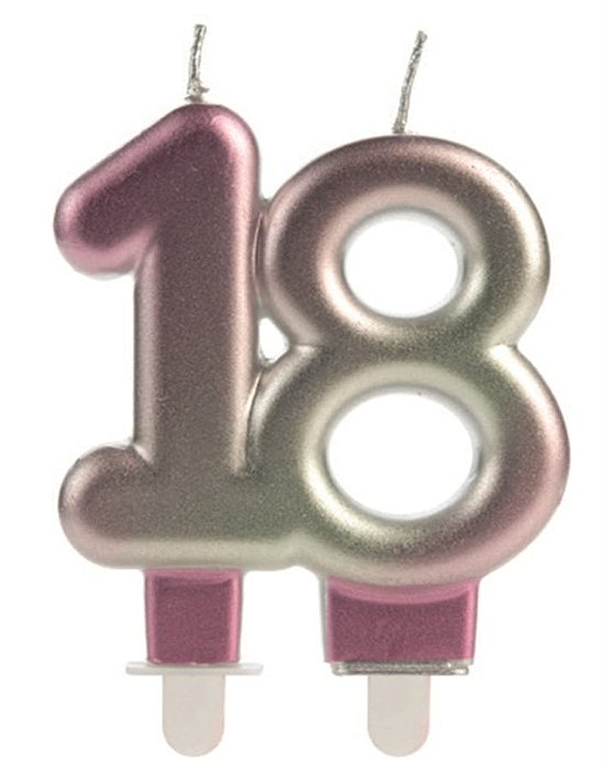 Vela 18 Anos Rosa e Dourada