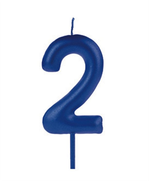 Vela Big Metalizada 8,5cm Azul Nº 2