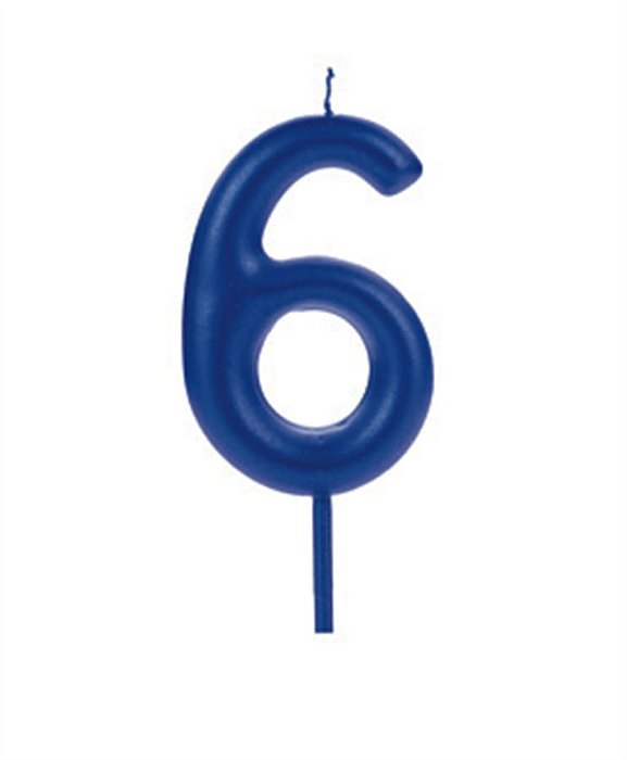 Vela Big Metalizada 8,5cm Azul Nº 6