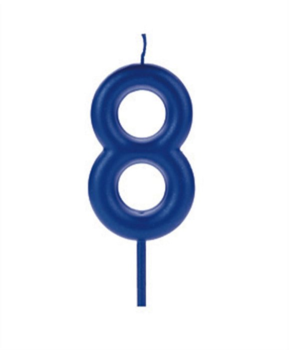 Vela Big Metalizada 8,5cm Azul Nº 8